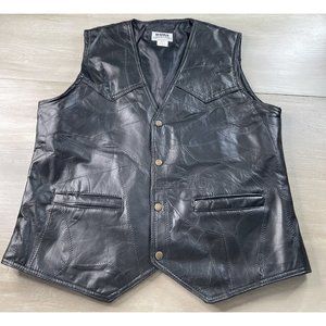 Leather Vest Western Patchwork Duke Haband Exclusive Snap Close Men Size Large